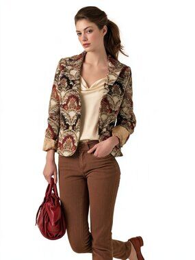COLDWATER CREEK Gold, Brown, Cranberry, Tan Jacket